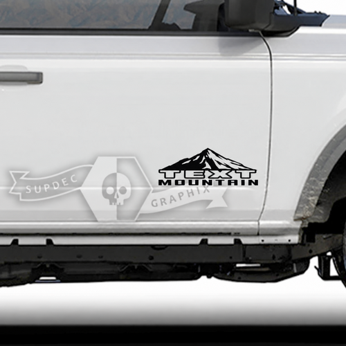 Coppia grafica adesiva in vinile per porte e montagne Musclecar horse
