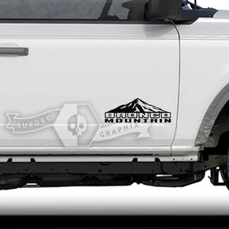 Coppia grafica adesiva in vinile per porte e montagne Ford Bronco
