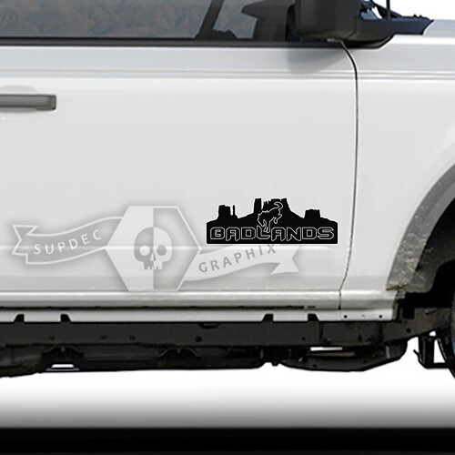 Adesivo Vinile Contorno Stile Valley Badlands per Porta Laterale per Musclecar horse