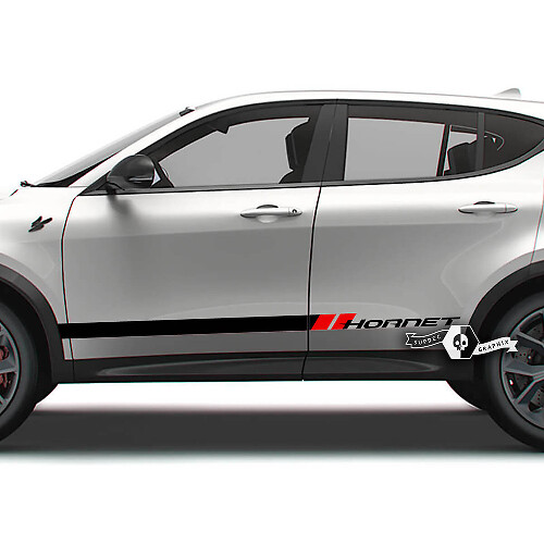 Coppia Dodge Hornet porte strisce laterali pannello bilanciere logo Hornet adesivi decalcomanie in vinile 2 colori
