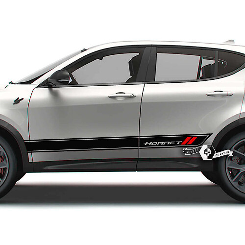 Adesivi in Vinile Strisce Laterali con Logo Hornet per Dodge Hornet