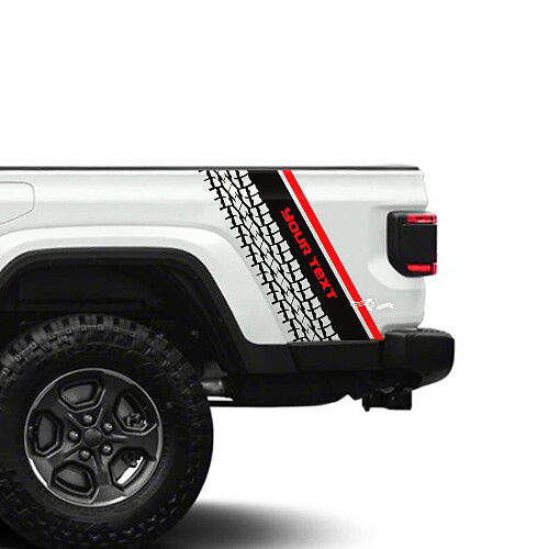Adesivo in vinile personalizzato con motivo a traccia di pneumatico per parte posteriore laterale Jeep Gladiator