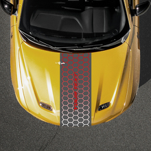 Adesivo Vinilico Personalizzato con Testo a Gradiente Stile Nido d'Ape per Cofano Dodge Hornet_2