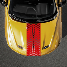 Adesivo Vinilico Personalizzato con Testo a Gradiente Stile Nido d'Ape per Cofano Dodge Hornet_3