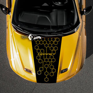 Dodge Hornet Hood Stripes Wrap Honeycomb Logo Vinile Decalcomanie Adesivo
