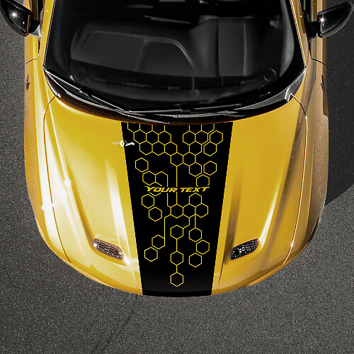 Adesivo in vinile a striscia con testo personalizzato a nido d'ape per cofano Dodge Hornet