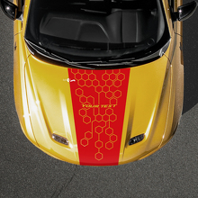Adesivo in vinile a striscia con testo personalizzato a nido d'ape per cofano Dodge Hornet_2