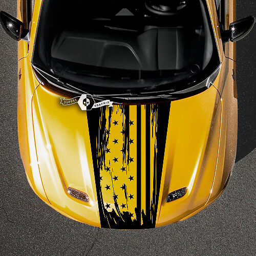 Dodge Hornet Hood Stripes Wrap USA Flag distrutto adesivo decalcomanie in vinile
