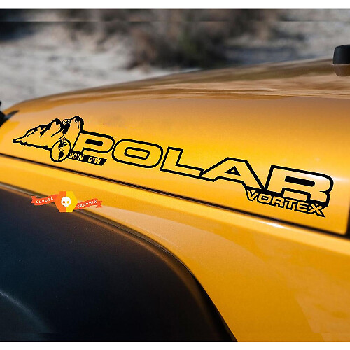 Adesivo Vinile Cofano Polar Vortex Coppia per Jeep Wrangler Rubicon Sahara JK CJ TJ YJ