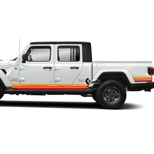 Kit grafici - Jeep Gladiator Rubicon Retro Vintage 4x4 Rocker Panel Off-Road kit strisce da corsa sport Off Road
