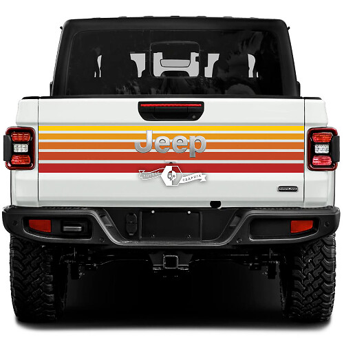 Kit di Adesivi in Vinile Stripe Retro Vintage per Portellone Jeep Gladiator