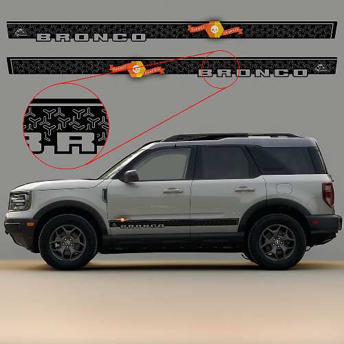 Kit di adesivi in vinile strisce laterali porta Black Diamond per Musclecar cavallo Sport