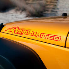 Adesivo in Vinile Unlimited Mountains per Cofano Rubicon Sahara Wrangler_3