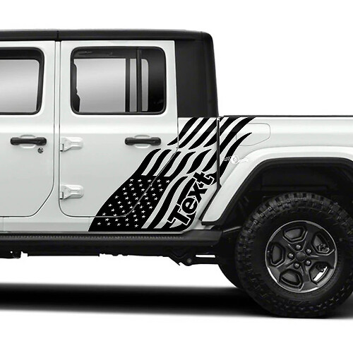 Coppia di Jeep Gladiator Side bandiera USA porte adesivi decalcomanie grafica in vinile striscia
