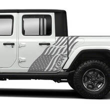 Coppia di Jeep Gladiator Side bandiera USA porte adesivi decalcomanie grafica in vinile striscia
 2
