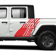 Coppia di Jeep Gladiator Side bandiera USA porte adesivi decalcomanie grafica in vinile striscia
 3