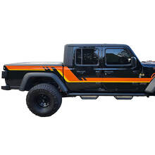 Coppia Jeep Gladiator Porte laterali Letto Fender Stripes Style Vinile Decalcomania Kit grafico 2 colori
 3