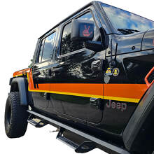Coppia Jeep Gladiator Porte laterali Letto Fender Stripes Style Vinile Decalcomania Kit grafico 2 colori
 4