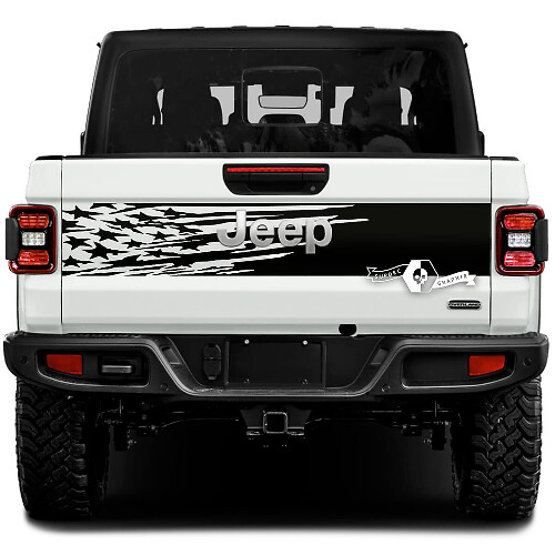 Jeep Gladiator USA Flag Adesivi Decalcomanie Grafica in vinile Portellone letto Adesivi in ​​vinile Decalcomanie
