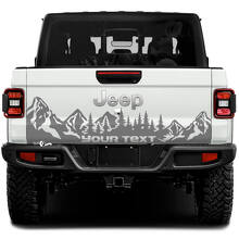 Adesivo in Vinile Personalizzato Testo Montagna e Foresta per Porta Posteriore Jeep Gladiator_2