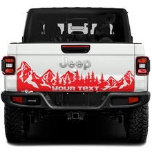 Adesivo in Vinile Personalizzato Testo Montagna e Foresta per Porta Posteriore Jeep Gladiator_3