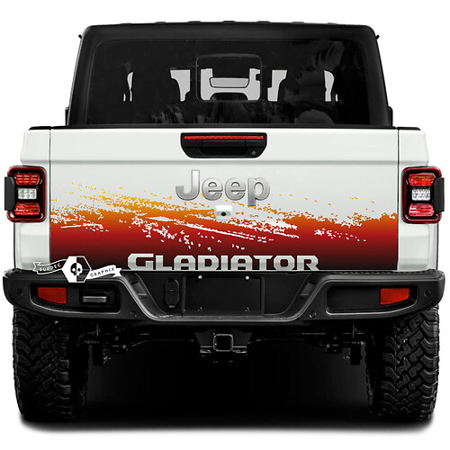 Jeep Gladiator Wrap Fango Adesivi Decalcomanie Grafica in vinile Portellone Letto Colori classici vintage Adesivi in ​​vinile Decalcomanie Gradiente 3 colori
