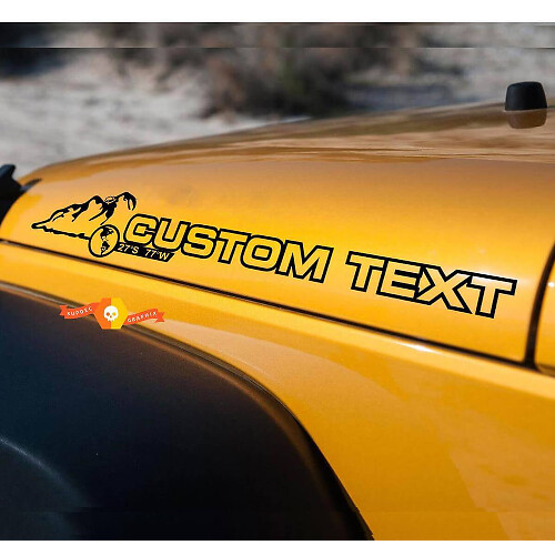 Adesivi in Vinile con Lettering Personalizzato per Cofano Lato Coppia per Jeep Wrangler Rubicon Sahara