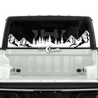 Jeep Gladiator Lunotto posteriore Montagne Foresta Decalcomanie Grafica in vinile Striscia
