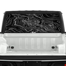 Jeep Gladiator Lunotto posteriore Bussola Mappa topografica Topo Foresta Adesivi Decalcomanie Grafica in vinile Striscia
 2