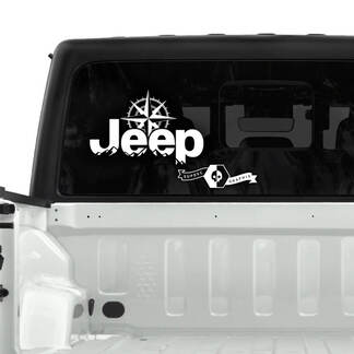 Jeep Gladiator Lunotto posteriore Foresta Montagne Bussola Decalcomanie Grafica in vinile
