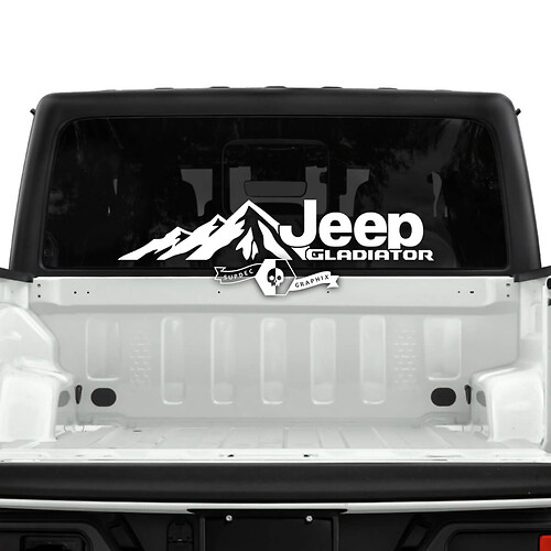 Jeep Gladiator Lunotto posteriore Foresta Montagne Adesivi Decalcomanie Grafica in vinile

