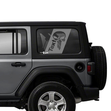 Coppia di adesivi Jeep Wrangler Unlimited per porte laterali e finestre Punisher, decalcomanie con grafica in vinile
 2