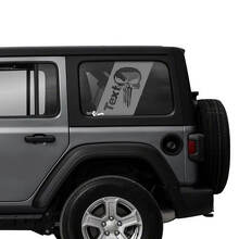 Coppia di adesivi Jeep Wrangler Unlimited per porte laterali e finestre Punisher, decalcomanie con grafica in vinile
 2