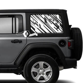Coppia di strisce grafiche in vinile fango per finestrino laterale Jeep Wrangler Unlimited

