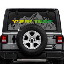 Jeep Wrangler Unlimited Lunotto posteriore Montagne Foresta Adesivi Decalcomanie Grafica in vinile
 2