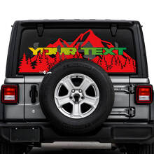 Jeep Wrangler Unlimited Lunotto posteriore Montagne Foresta Adesivi Decalcomanie Grafica in vinile
 3