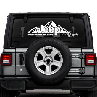 Jeep Wrangler Unlimited Finestra posteriore Montagne Decalcomanie Grafica in vinile
