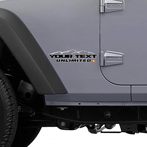 Adesivo Laterale in Stile Montagne per Jeep Wrangler Unlimited 1