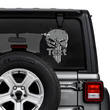 Jeep Wrangler Unlimited Lunotto posteriore Punisher Shadow Adesivi Decalcomanie Grafica in vinile 2 colori
 3