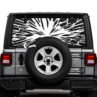 Jeep Wrangler Unlimited Lunotto posteriore Web Logo Decalcomanie Grafica in vinile
