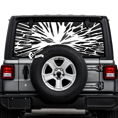 Jeep Wrangler Unlimited Lunotto posteriore Web Logo Adesivi Decalcomanie Grafica in vinile

