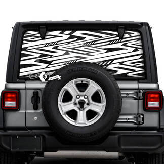 Jeep Wrangler Unlimited Lunotto posteriore Geometry Line Logo Decalcomanie Grafica in vinile

