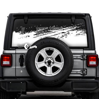 Jeep Wrangler Unlimited Lunotto posteriore Geometry Line Logo Decalcomanie Grafica in vinile
