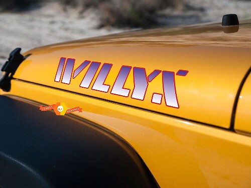 Set di Adesivi in Vinile Stile Willys per Fiancata Cofano Jeep Wrangler