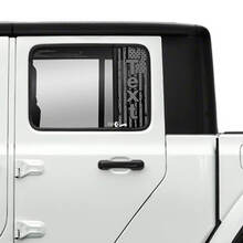 Coppia Jeep Gladiator porte finestre bandiera USA distrutta adesivi decalcomanie grafica in vinile
 2