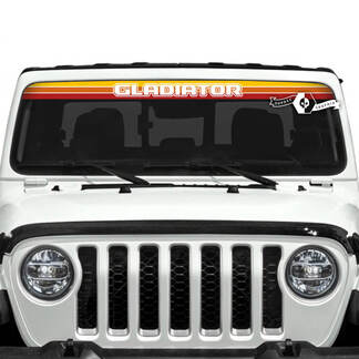 Jeep Gladiator parabrezza Logo SunSet colori retrò decalcomanie grafica in vinile sfumatura
