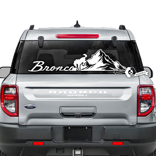 Adesivo in vinile per lunotto posteriore Mountains Musclecar horse