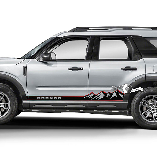 2x adesivi per decalcomanie con logo Ford Bronco Mountains Forest Doors laterali 2 colori

