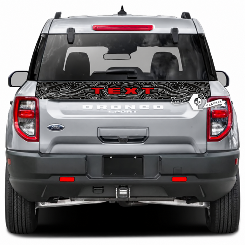 Musclecar horse Portellone posteriore Letto Trim Stripe Logo Mappa topografica Avvolgimento Decalcomanie Adesivi 2 colori
