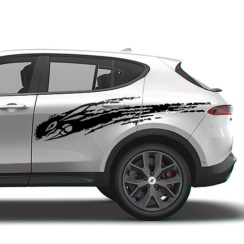 Kit di Adesivi Laterali con Spruzzata di Fango e Logo Hornet per Dodge Hornet